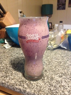 What does it say about me that I drink my morning smoothie out of a Sam Adams glass?