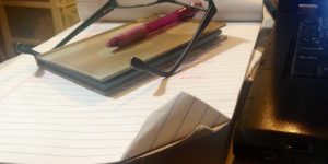glasses and journal